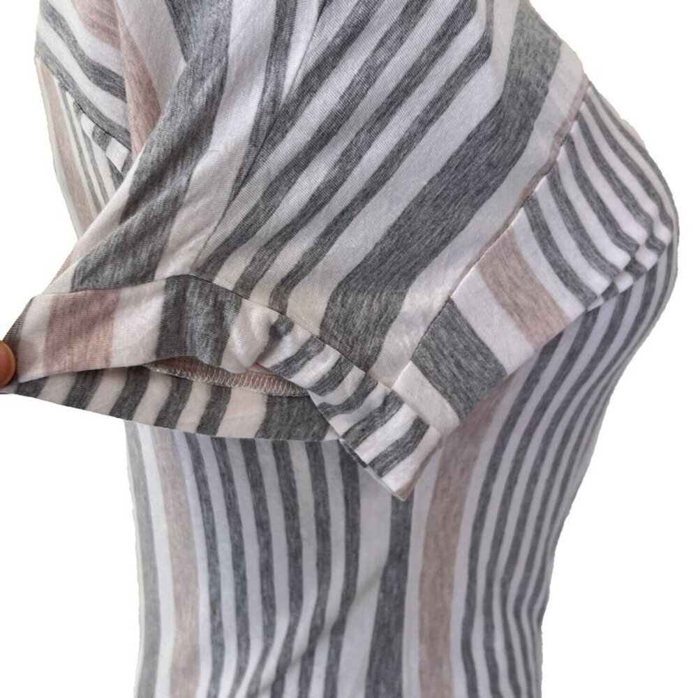 Late August - Grey, Beige, Tan Short Sleeve Dolman Top L - Picture 4 of 12